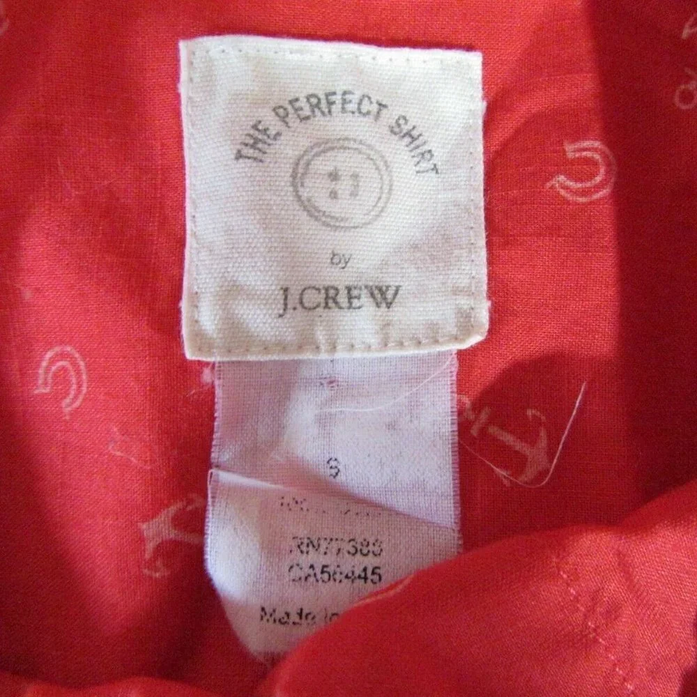 J Crew Anchor Print Button Down Shirt